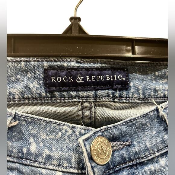 Rock & Republic Emo Jeans Women's Size 6 Acid Wash Distressed Casual Edgy Light - Picture 3 of 6